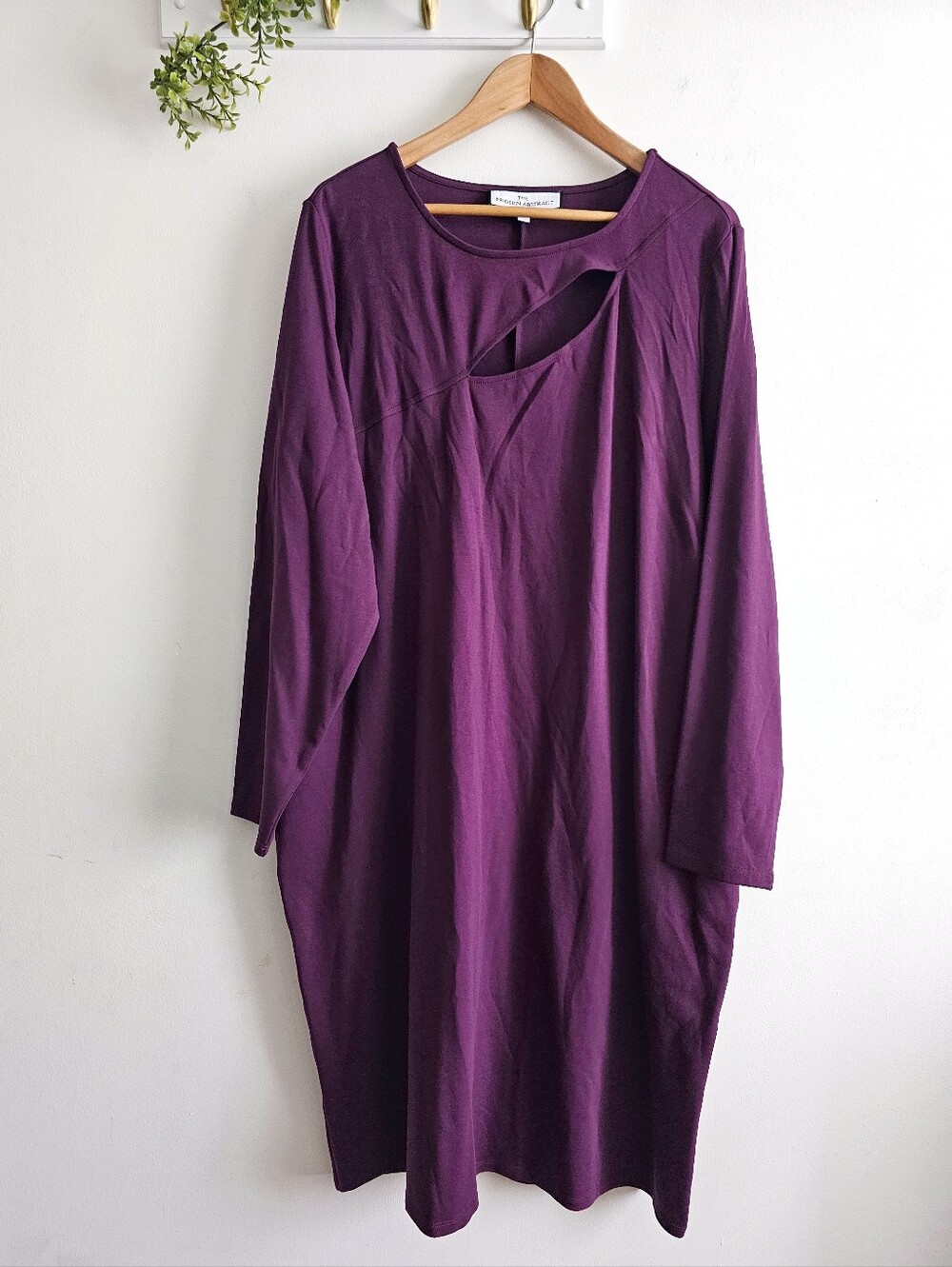 The Modern Abstract Purple Cutout Tunic Dress 3X Plus Size Midi